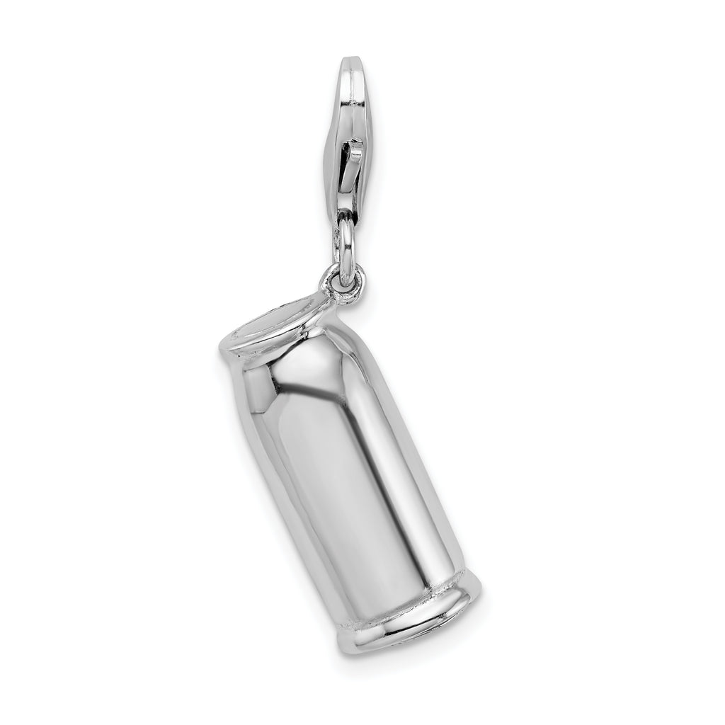 Sophia Jewelers Sterling Silver Enameled Green Tea Charm with Lobster Clasp