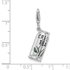 Sophia Jewelers Sterling Silver Enameled Green Tea Charm with Lobster Clasp