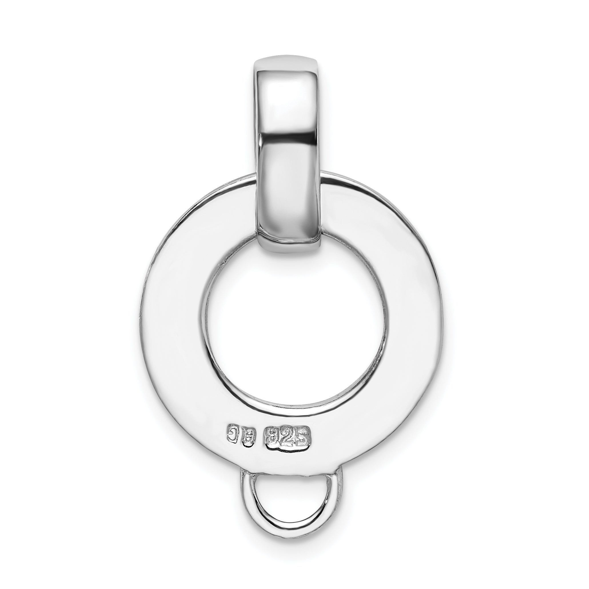 Amore La Vita Sterling Silver Rhodium-plated Polished Open Circle Charm Holder Pendant