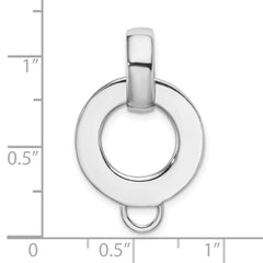 Sophia Jewelers Sterling Silver Charm Holder Pendant with Polished Rhodium Finish