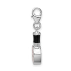 Sterling Silver 925 Nail Polish Charm with Pink Enamel Lobster Clasp
