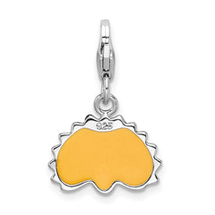 Sterling Silver Enamel Peacock Charm with Rhodium Plating Elegant Jewelry Piece