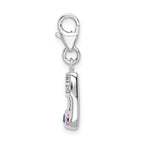 Sterling Silver 925 Music Note Charm with Crystals