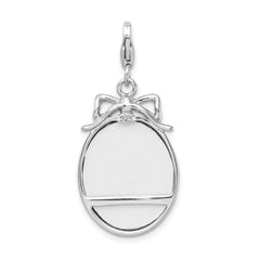 Sterling Silver Flower Bouquet Charm with Rhodium Finish