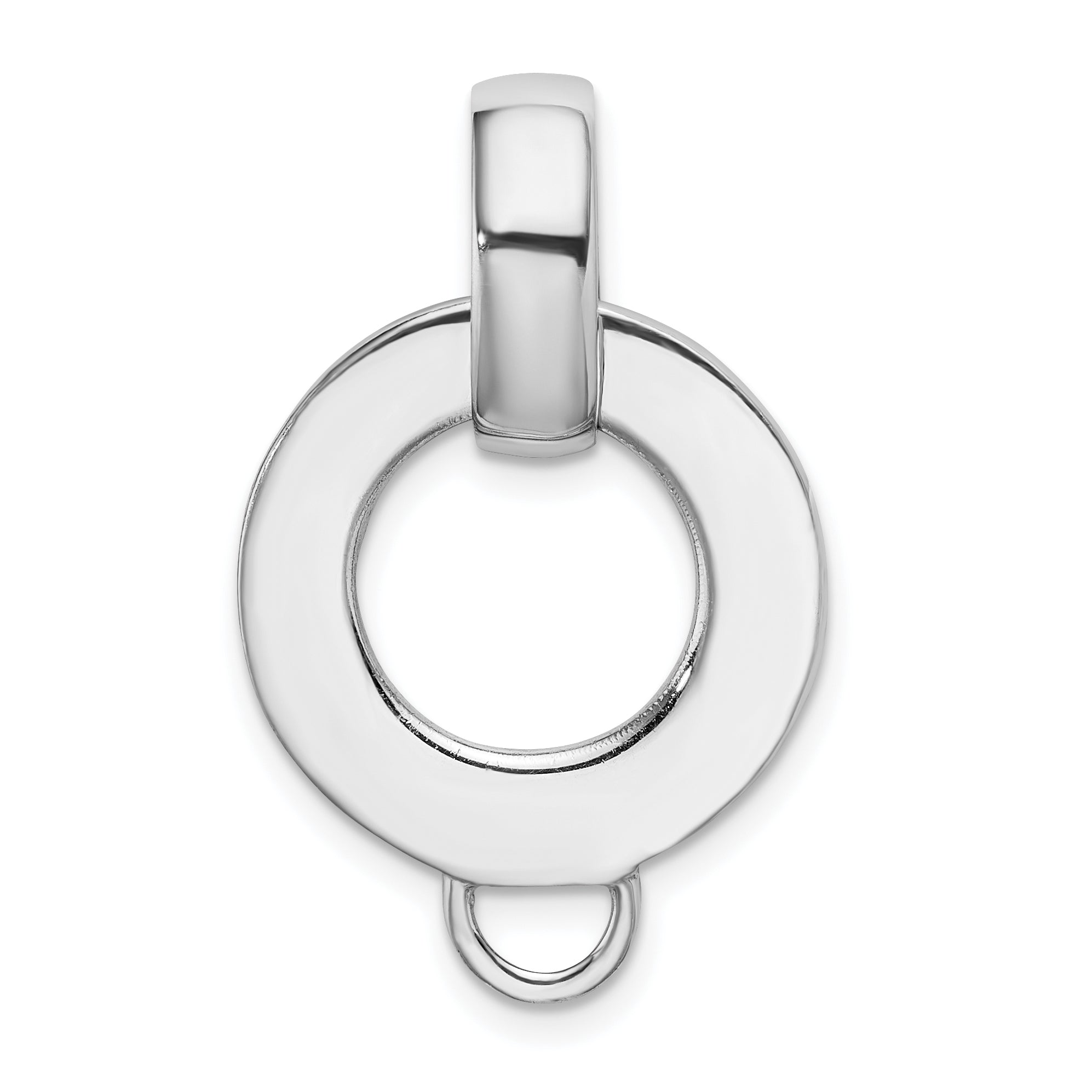 Amore La Vita Sterling Silver Rhodium-plated Polished Open Circle Charm Holder Pendant
