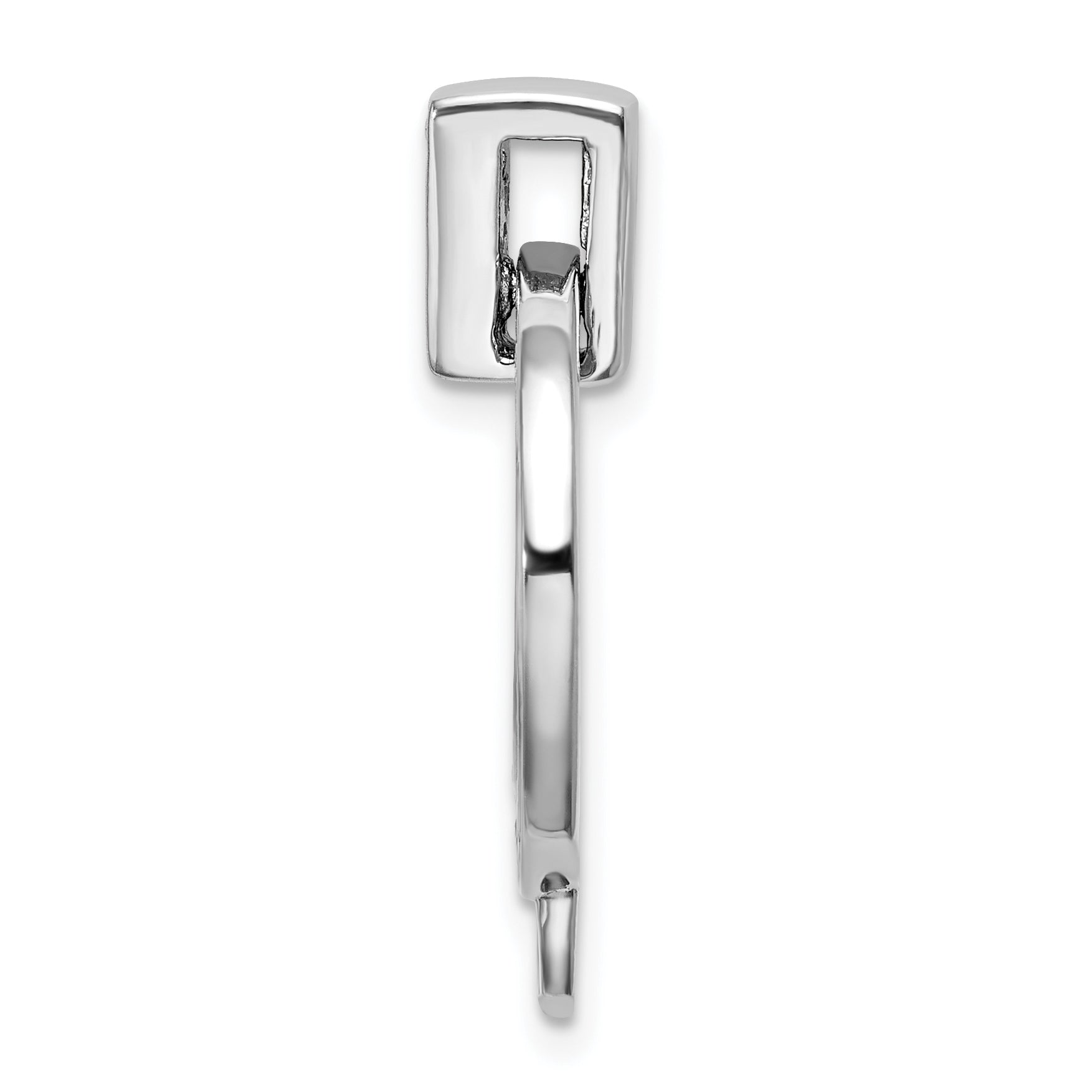 Sophia Jewelers Sterling Silver CZ Charm Holder Pendant Elegant and Polished Secondary image