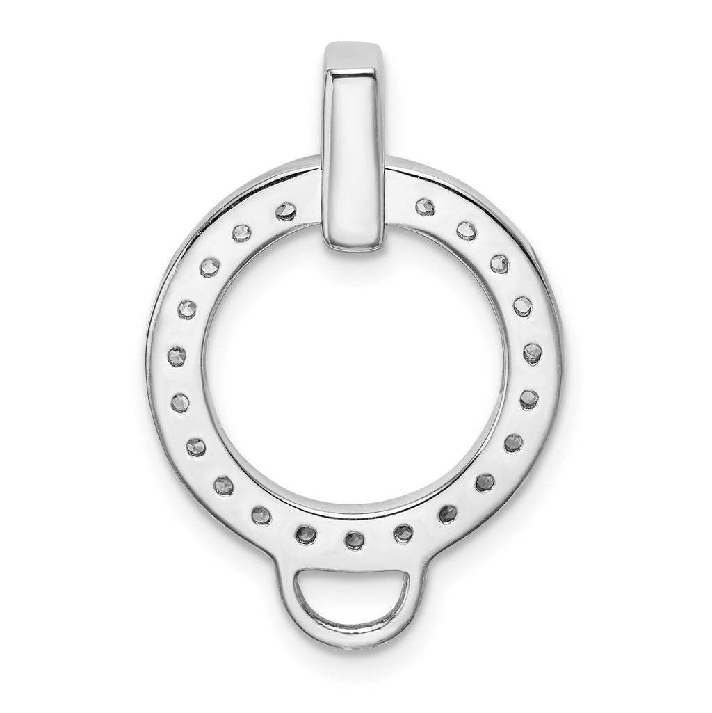 Sophia Jewelers Sterling Silver CZ Charm Holder Pendant Elegant and Polished
