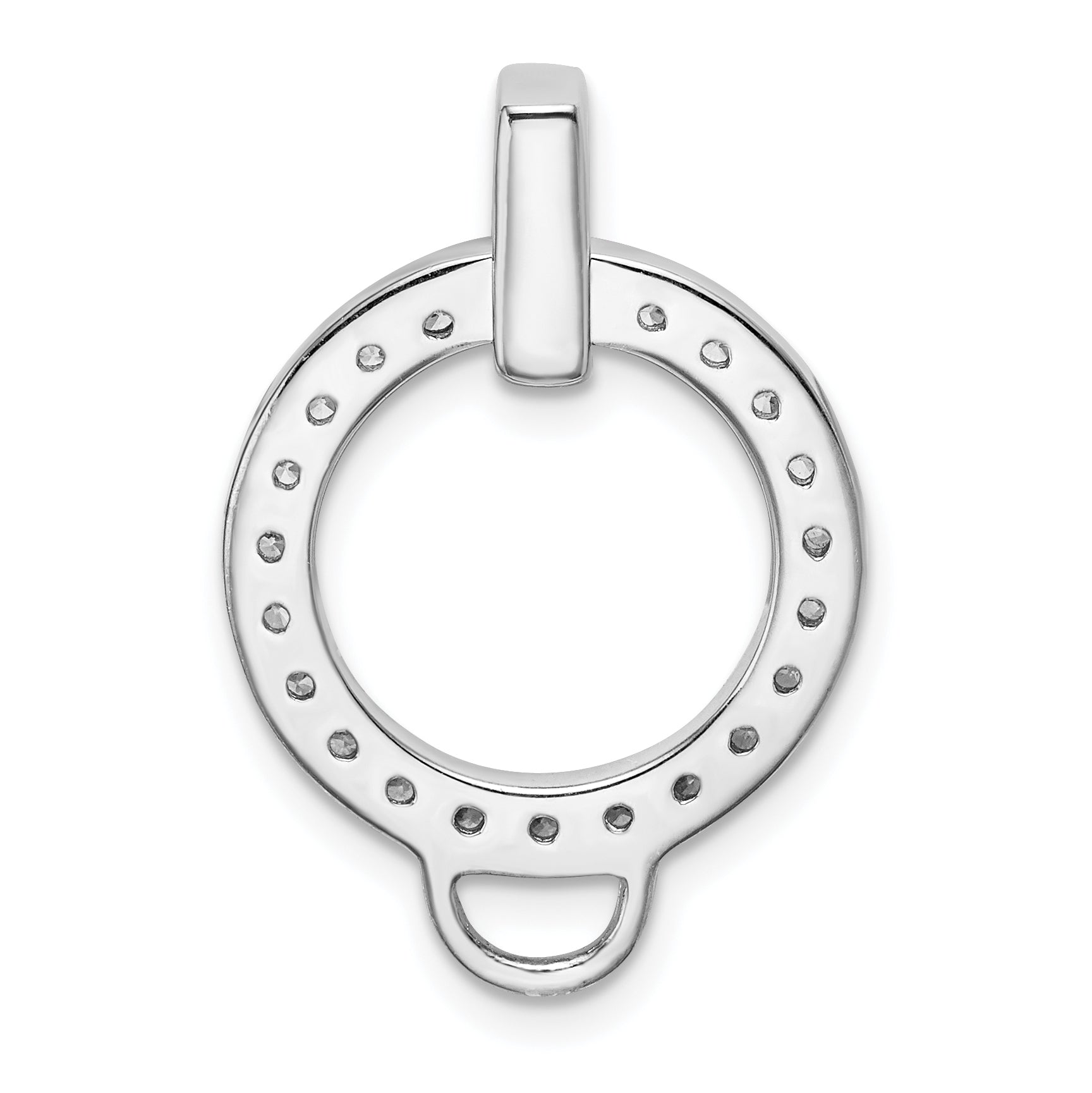 Sophia Jewelers Sterling Silver CZ Charm Holder Pendant Elegant and Polished