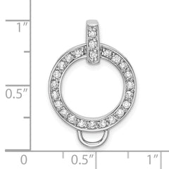 Sophia Jewelers Sterling Silver CZ Charm Holder Pendant Elegant and Polished