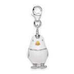 Sterling Silver Enamel Chicken Charm with Lobster Clasp