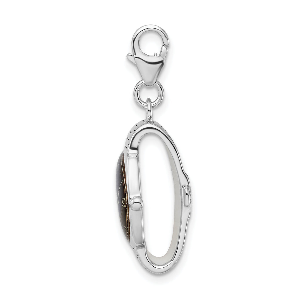 Sterling Silver 925 Enamel Charm with Lobster Clasp Elegant Jewelry Piece