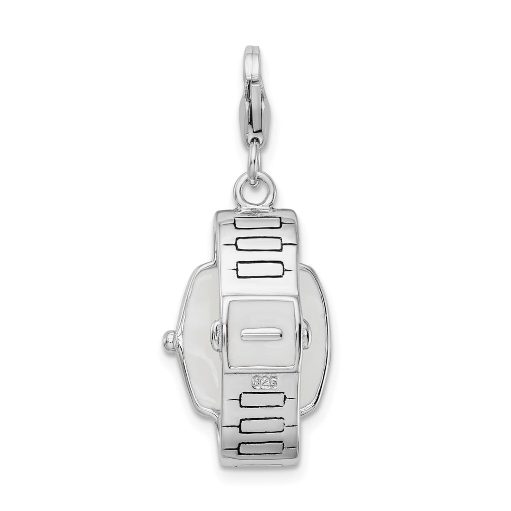 Sterling Silver 925 Enamel Charm with Lobster Clasp Elegant Jewelry Piece