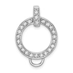 Amore La Vita Sterling Silver Rhodium-plated Polished CZ Open Circle Charm Holder Pendant