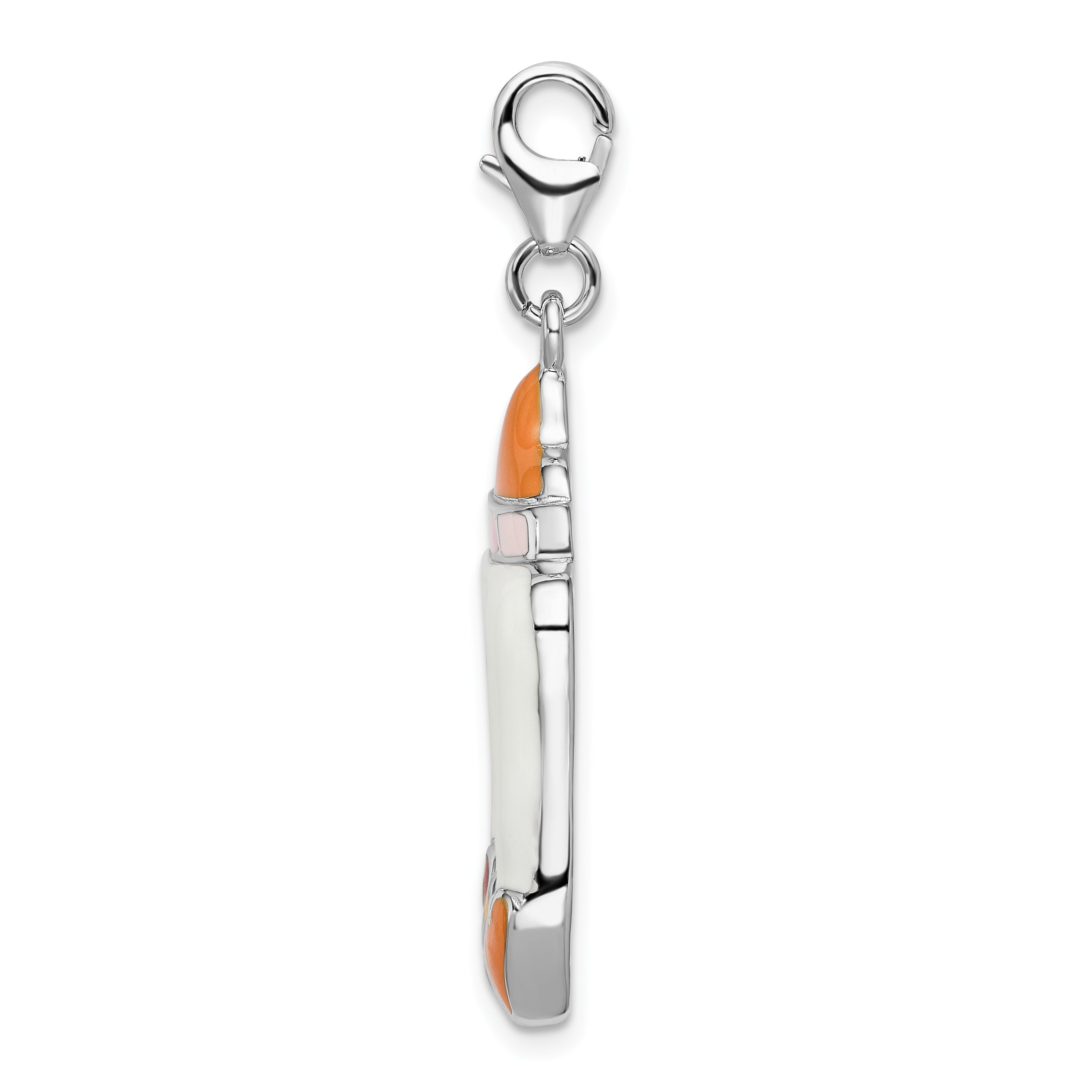 Sterling Silver Baby Frame Pendant with Enamel Lobster Design