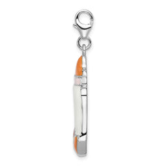 Sterling Silver Baby Frame Pendant with Enamel Lobster Design