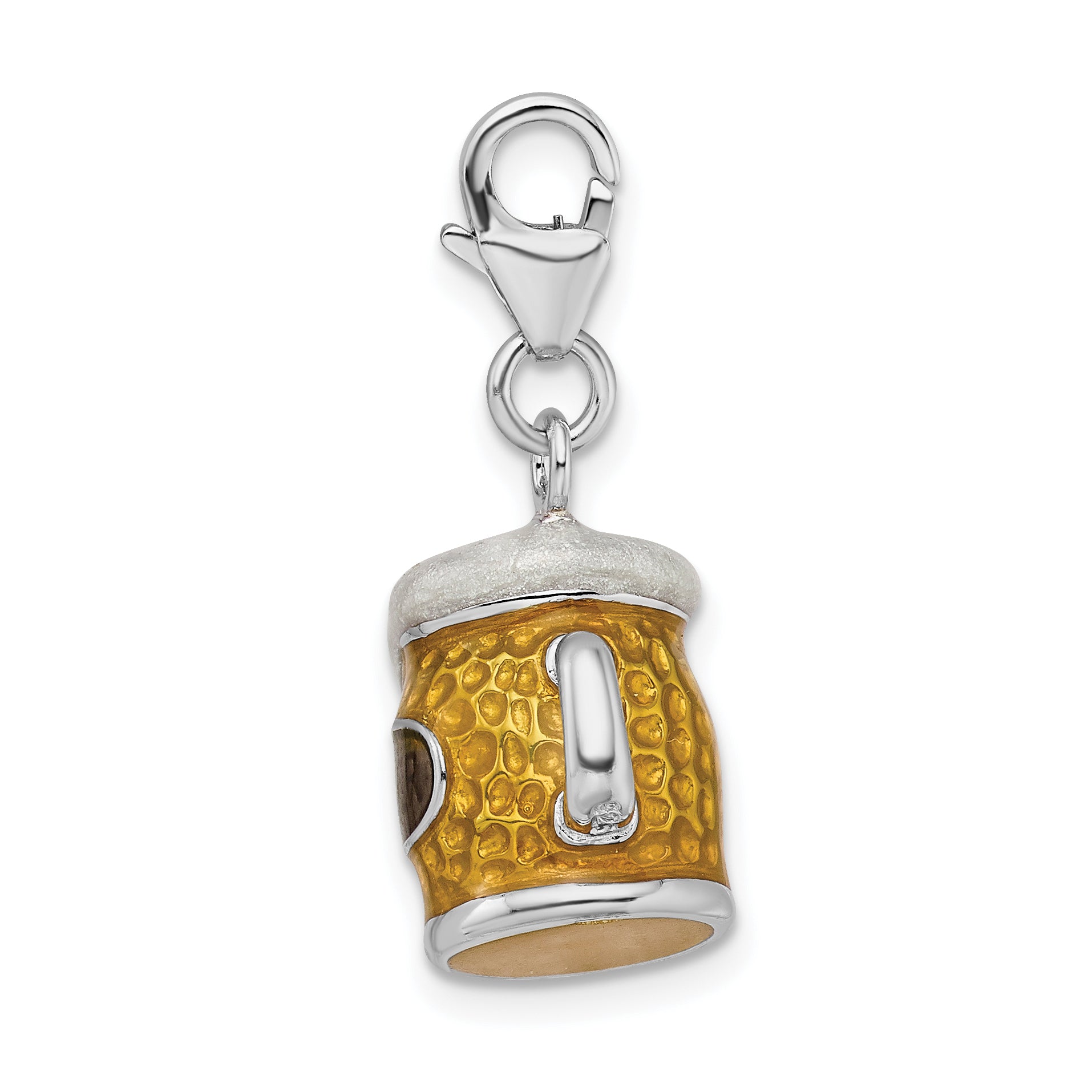Sterling Silver 925 Beer Mug Charm with Lobster Clasp Secondary image