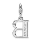 Sophia Jewelers Sterling Silver CZ Initial B Charm with Lobster Clasp