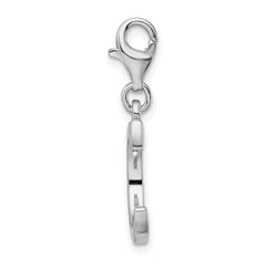 Sophia Jewelers Sterling Silver CZ Initial C Charm with Rhodium Clasp