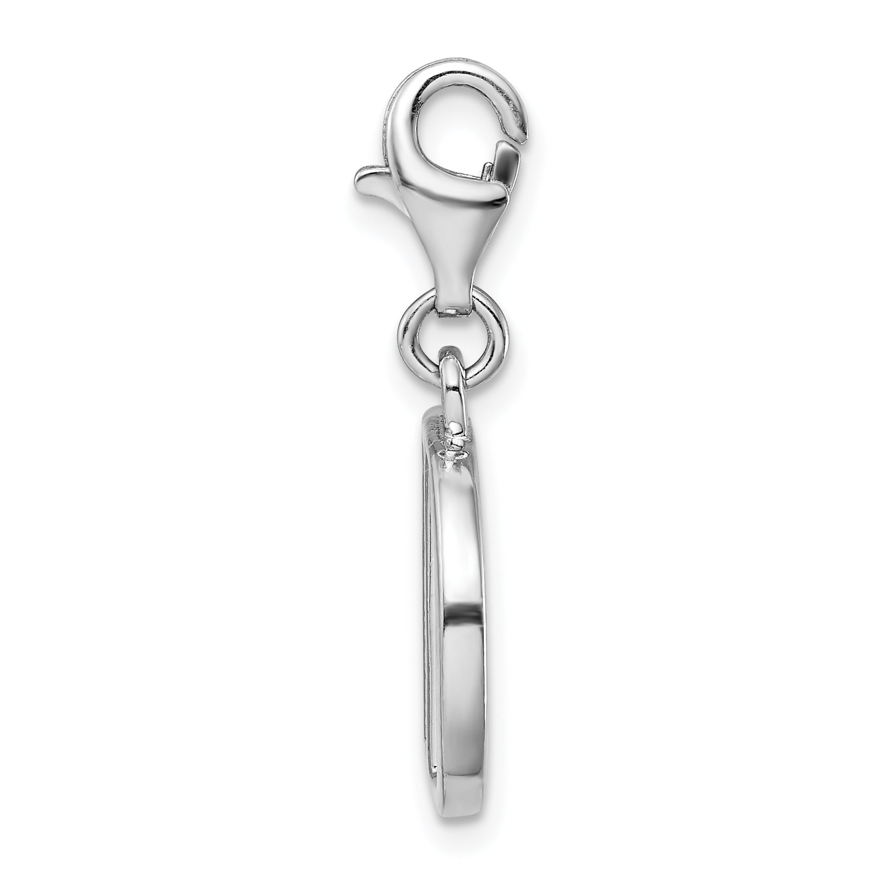 Amore La Vita 925 Silver Polished CZ Initial Charm with Lobster Clasp Secondary image