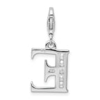 Amore La Vita Sterling Silver Initial E CZ Charm with Fancy Clasp