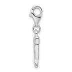 Sophia Jewelers Sterling Silver CZ Initial F Charm with Fancy Clasp
