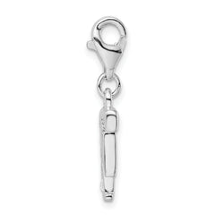 Sophia Jewelers Sterling Silver CZ Initial F Charm with Fancy Clasp