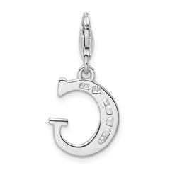 Sophia Jewelers Sterling Silver CZ Initial G Charm with Rhodium Elegance