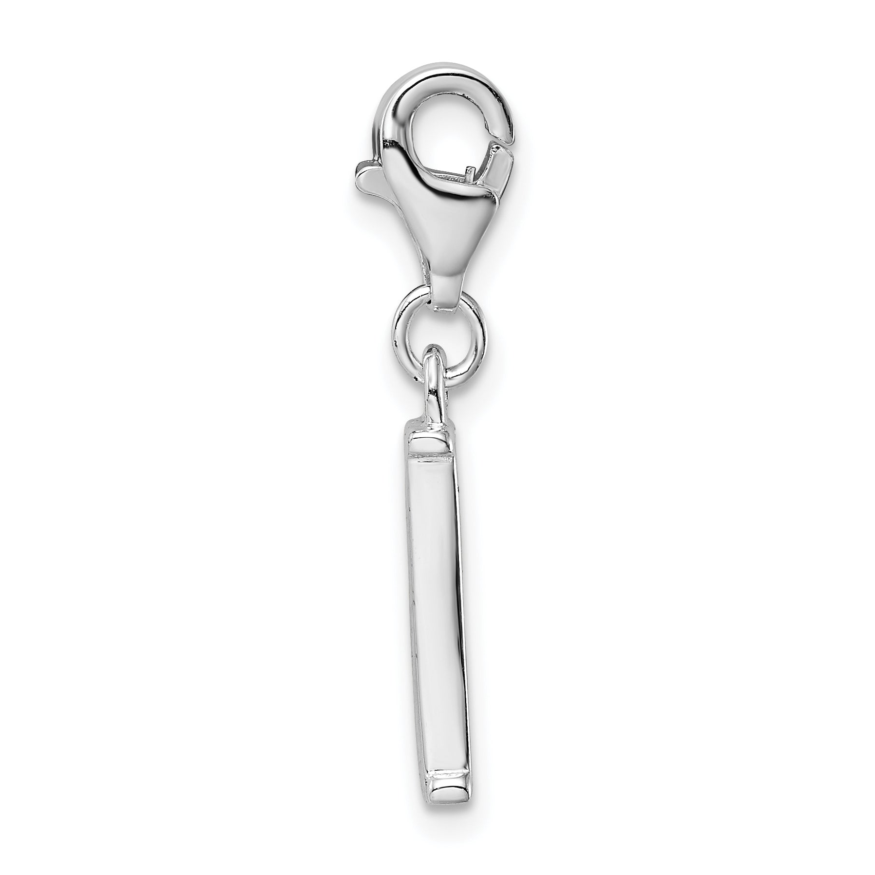 Sophia Jewelers Sterling Silver CZ Initial Charm with Rhodium Plating Secondary image