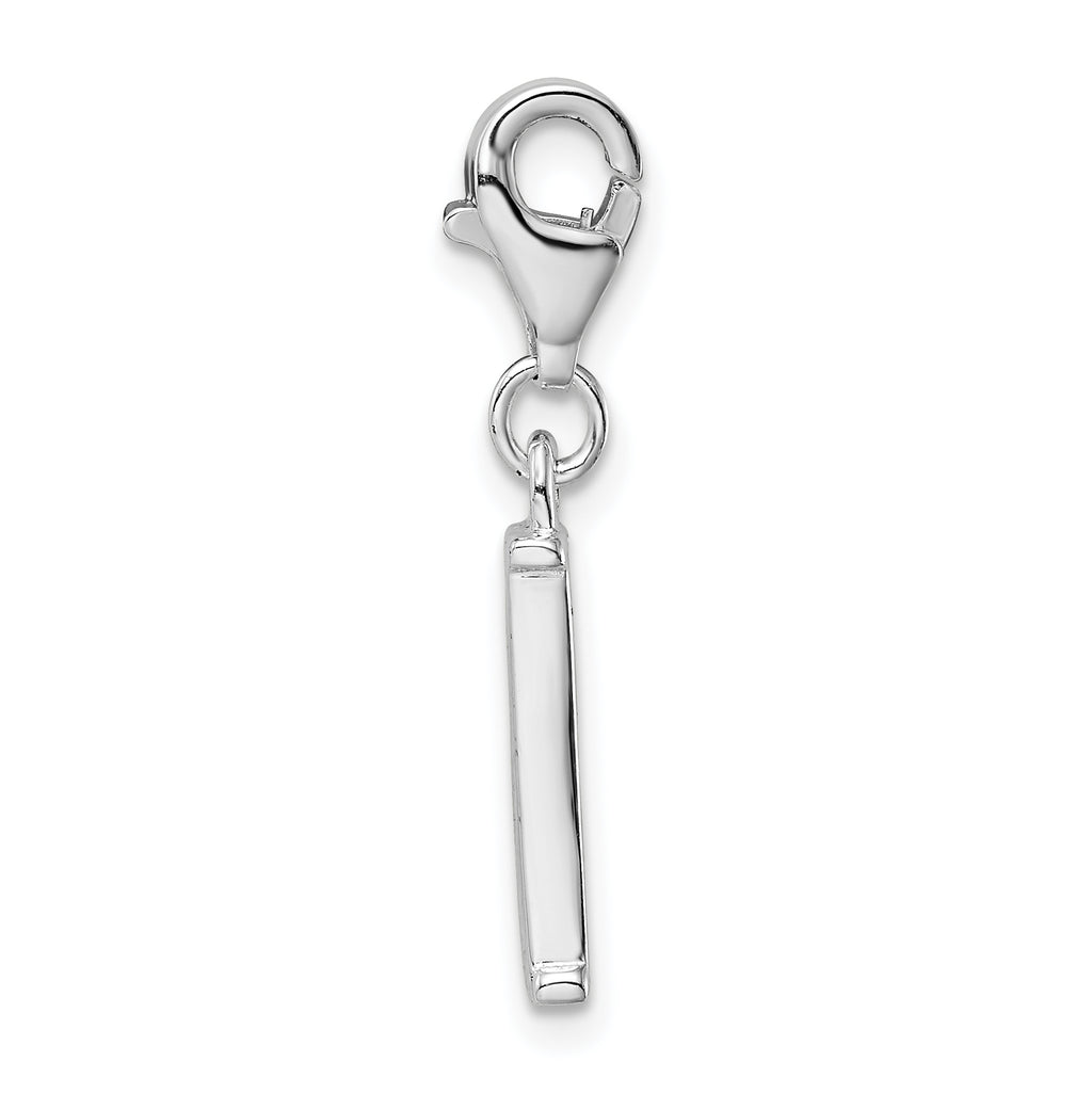 Sophia Jewelers Sterling Silver CZ Initial Charm with Rhodium Plating