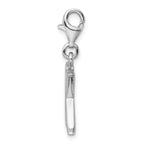 Amore La Vita Sterling Silver CZ Letter K Charm with Lobster Clasp