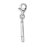 Sophia Jewelers Sterling Silver CZ Initial L Charm with Lobster Clasp