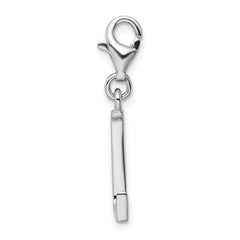 Sophia Jewelers Sterling Silver CZ Initial L Charm with Lobster Clasp