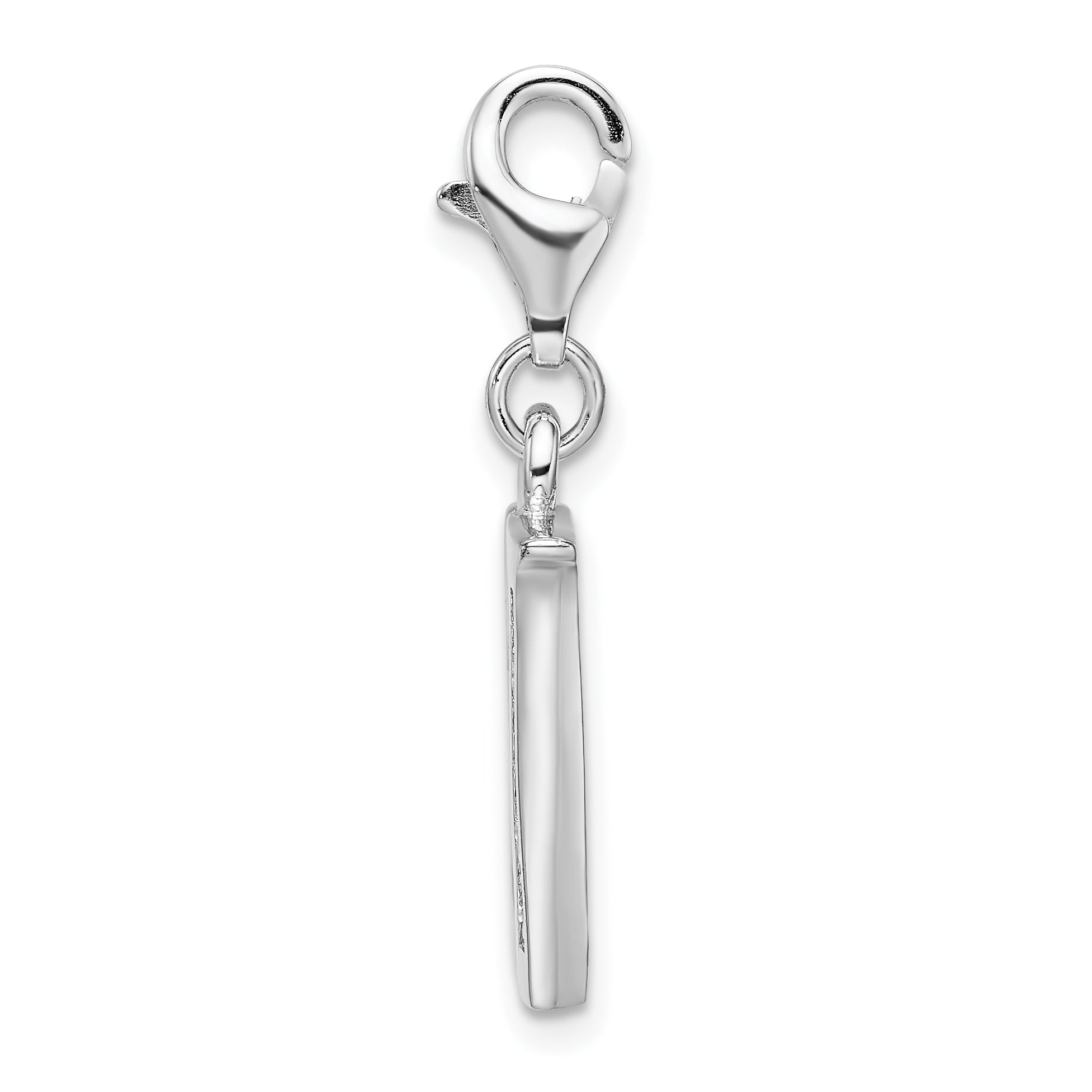 Sophia Jewelers Sterling Silver CZ Initial 'N' Charm with Lobster Clasp