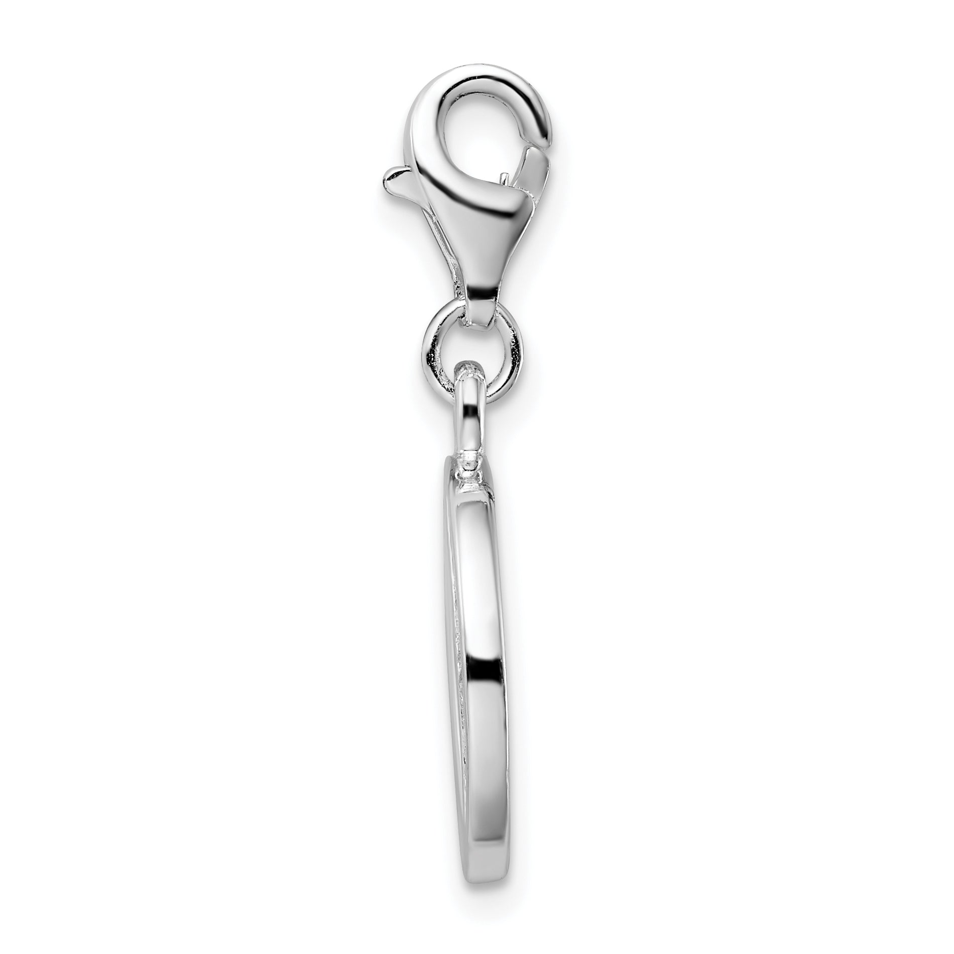 Sophia Jewelers Sterling Silver CZ Initial Charm with Fancy Clasp
