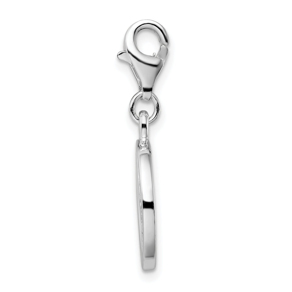 Sophia Jewelers Sterling Silver CZ Initial Charm with Fancy Clasp