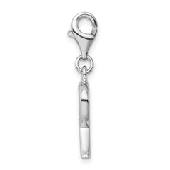Sophia Jewelers Sterling Silver CZ Initial Charm with Rhodium Finish