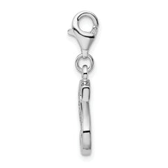 Amore La Vita Sterling Silver 925 CZ Initial S Charm with Lobster Clasp
