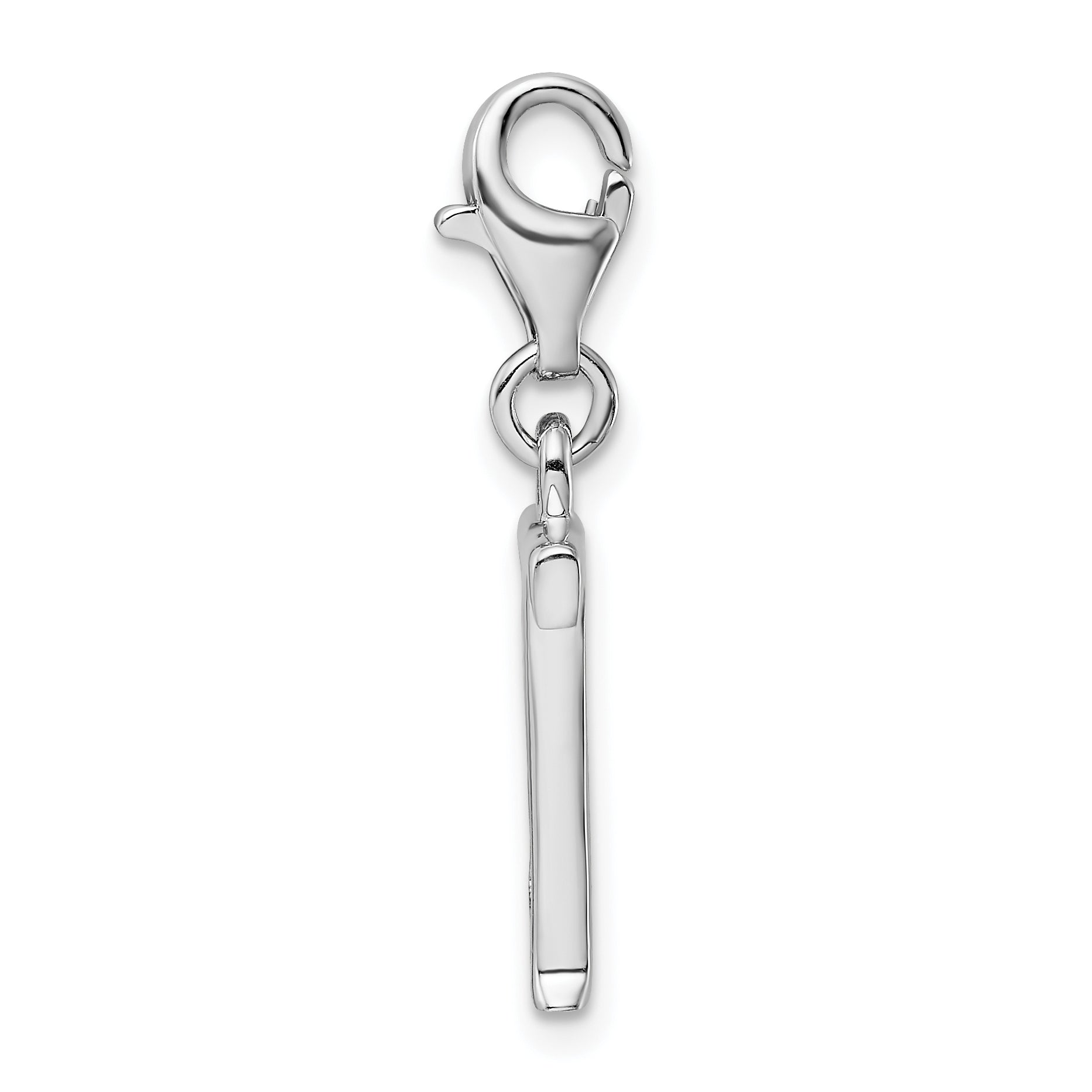 Amore La Vita 925 Sterling Silver CZ Initial T Charm with Lobster Clasp Secondary image