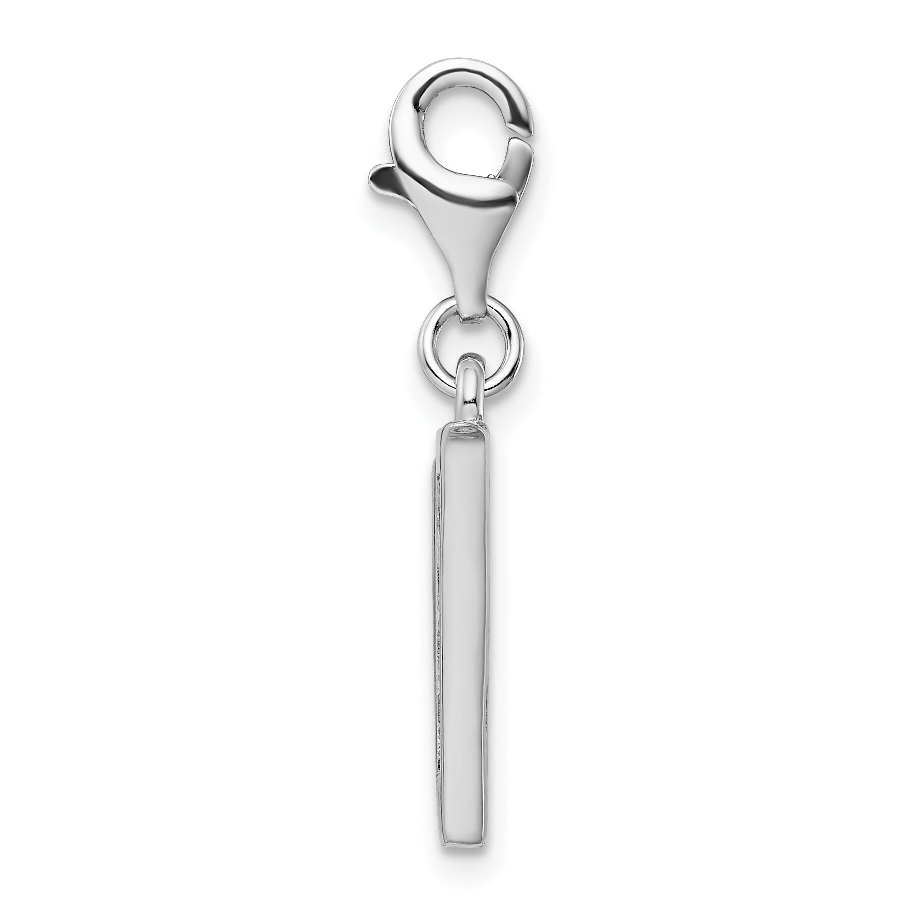 Amore La Vita Sterling Silver CZ Initial Charm with Rhodium Plating
