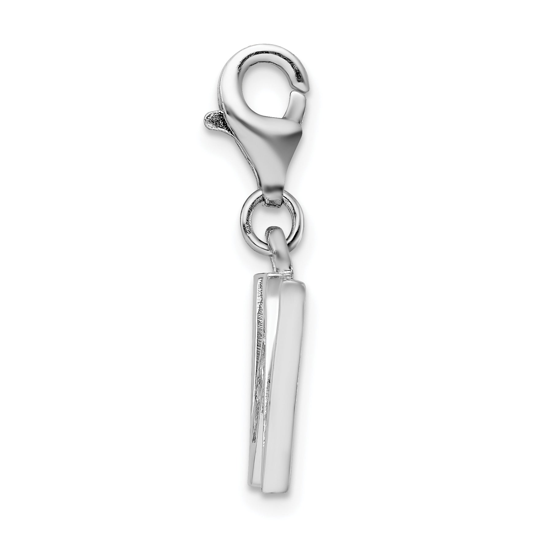 Amore La Vita Sterling Silver CZ Initial Charm with Fancy Clasp Secondary image