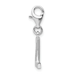 Sterling Silver CZ Letter Z Charm with Fancy Clasp by Sophia Jewelers
