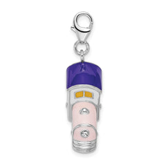 Sophia Jewelers Sterling Silver Enamel Train Charm with Lobster Clasp