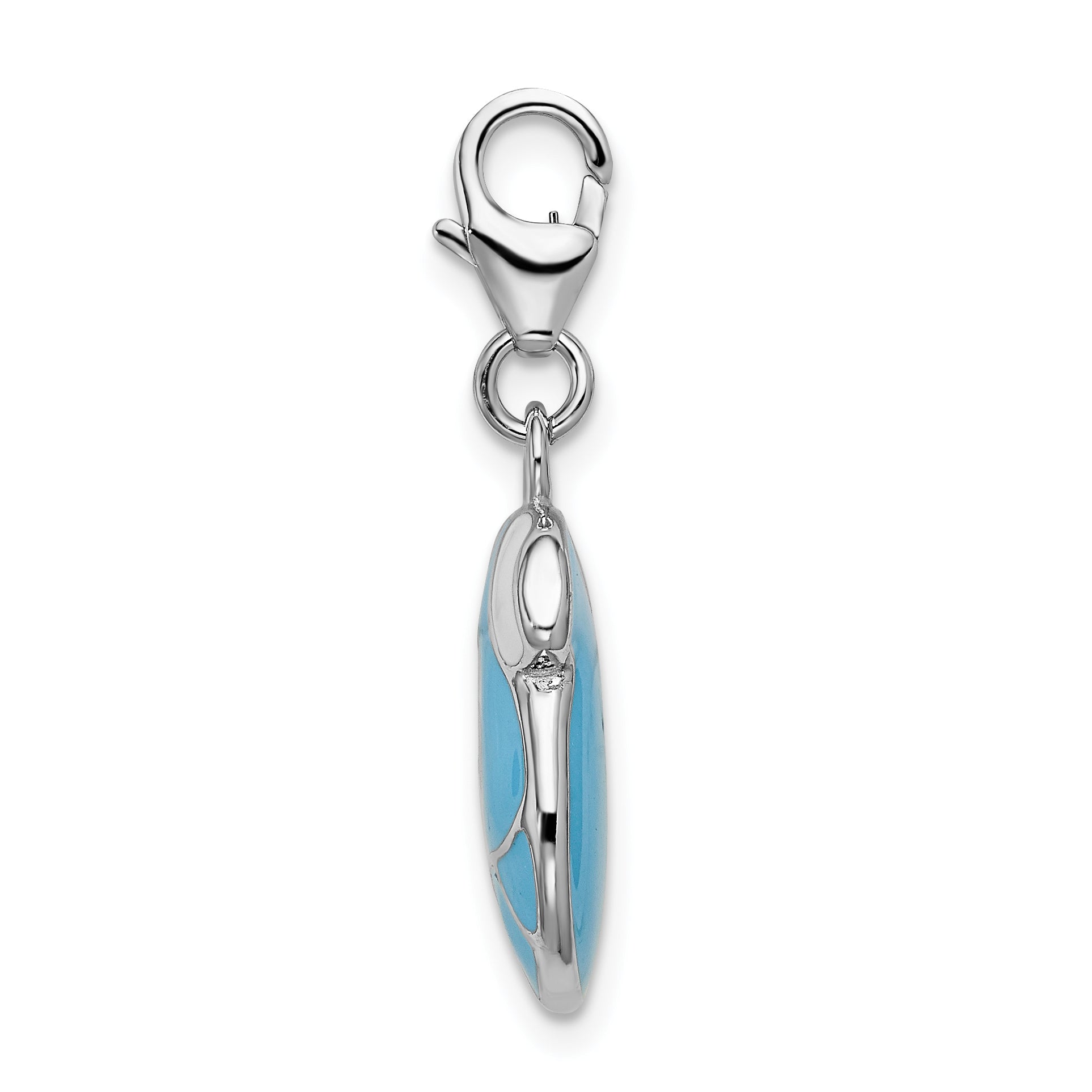 Sterling Silver 925 Enameled Shirt Charm with Lobster Clasp Elegant Design