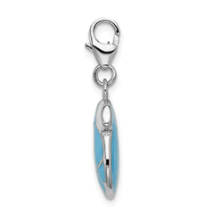 Sterling Silver 925 Enameled Shirt Charm with Lobster Clasp Elegant Design