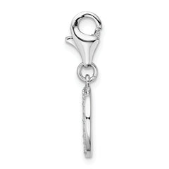 Sophia Jewelers Sterling Silver CZ Initial Charm with Lobster Clasp