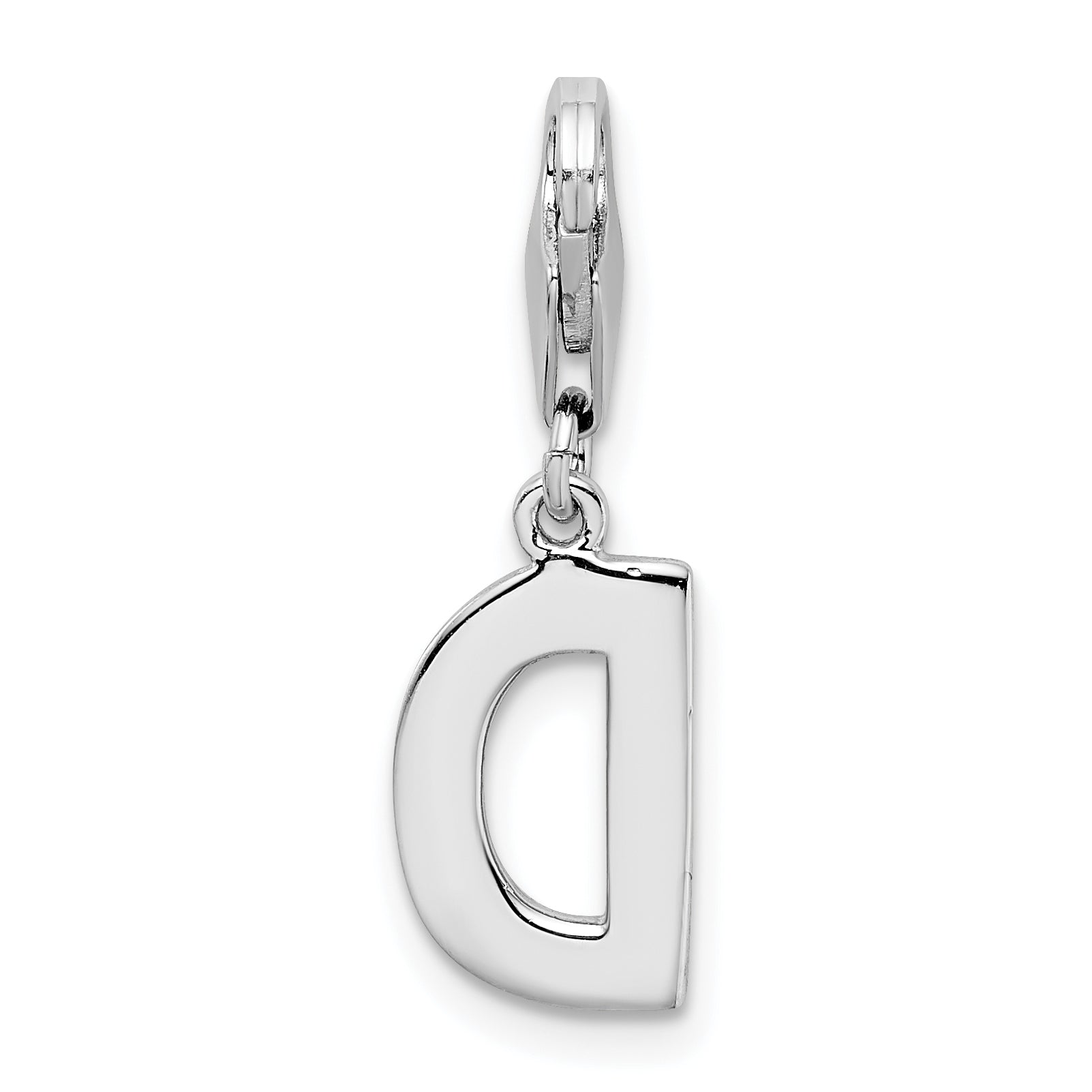 Sophia Jewelers Sterling Silver CZ Initial Charm with Lobster Clasp