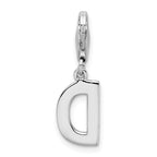 Sophia Jewelers Sterling Silver CZ Initial Charm with Lobster Clasp
