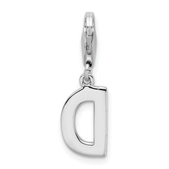Sophia Jewelers Sterling Silver CZ Initial Charm with Lobster Clasp