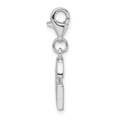 Amore La Vita Sterling Silver CZ Initial Charm with Rhodium Plating