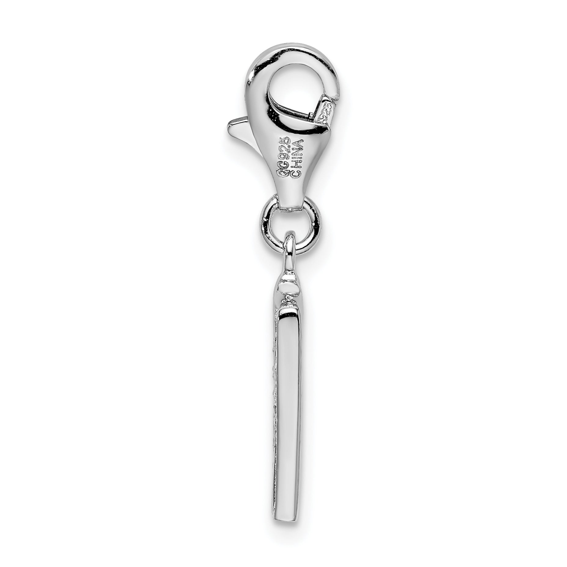 Sophia Jewelers Sterling Silver CZ Initial H Charm with Lobster Clasp Secondary image